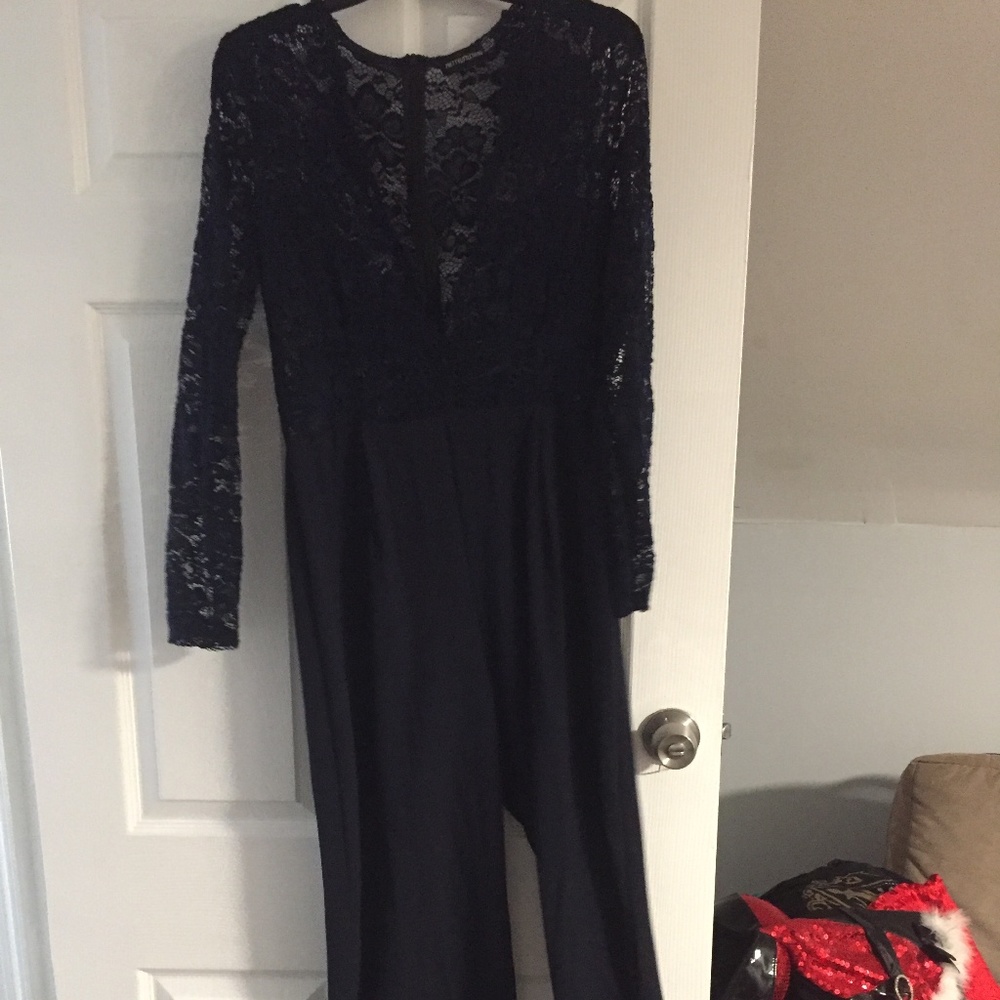 Navy blue long sleeve jumpsuit